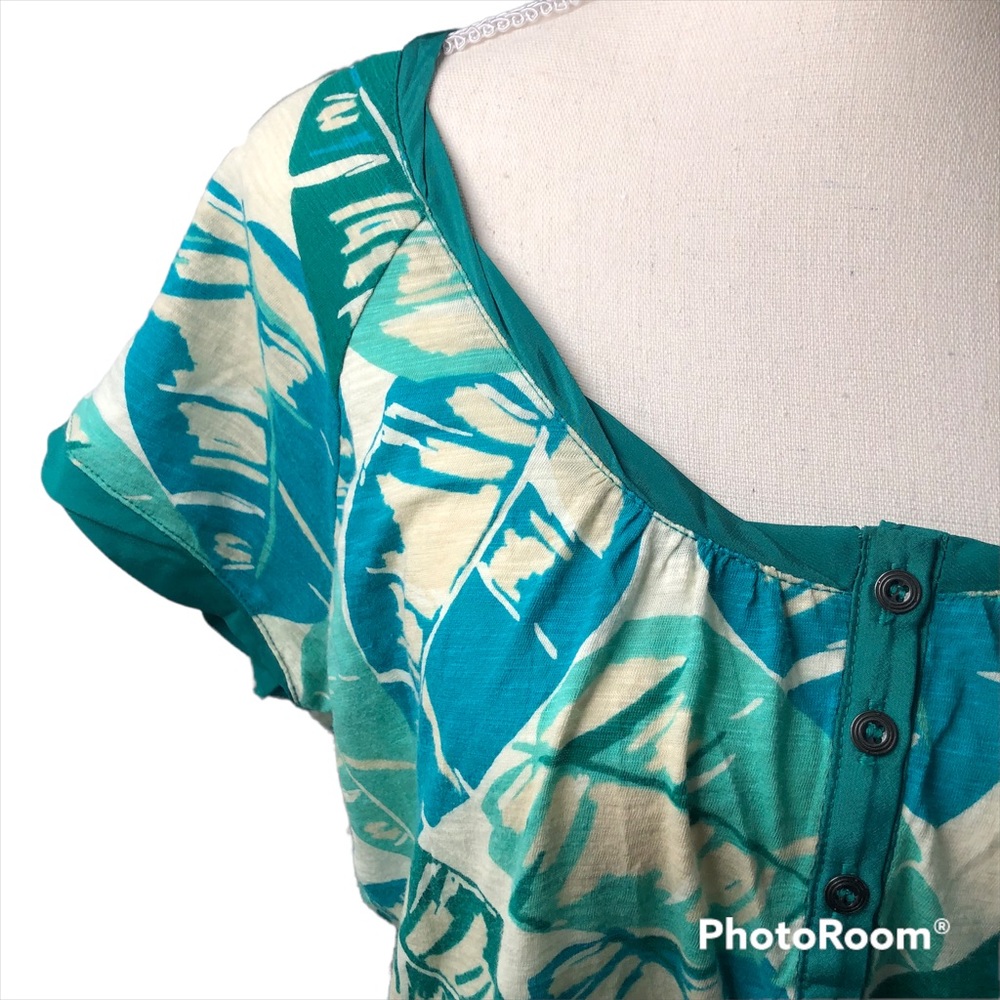LUCKY BRAND SHORT SLEEVE PEASANT TOP - Picture 2 of 4